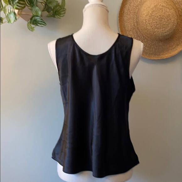 Black Cinema Etoile Camisole with Lace Insert Large - Picture 2 of 3